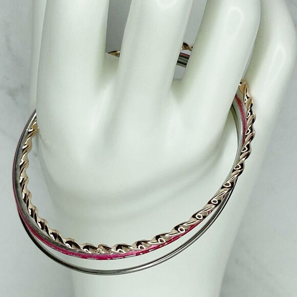 Lot of 3 Multicolor Stackable Bangle Bracelets - Picture 3 of 8